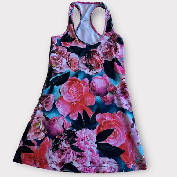 Lululemon Cool Racerback Tank Top 2 Secret Garden Floral Roses Pink Size 2? Pink - Picture 6 of 7